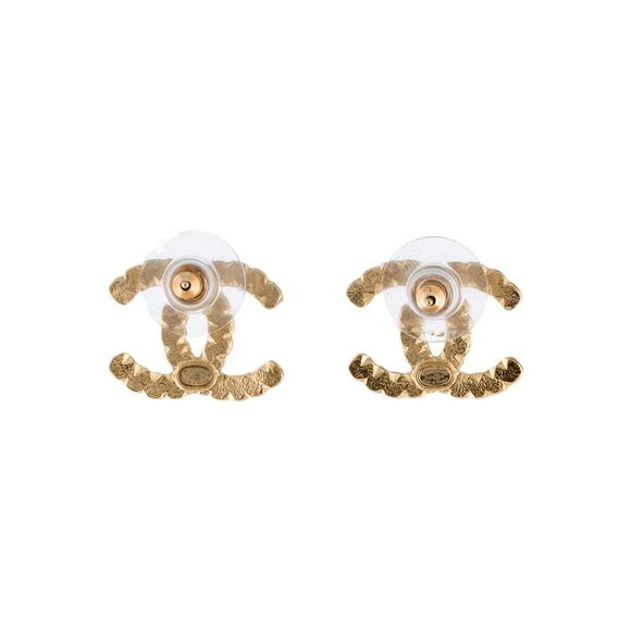 Chanel 2020 Faux Pearl Strass Interlocking CC Stud Earrings - Picture 2 of 11